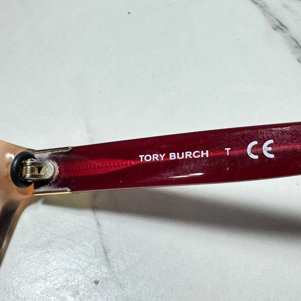 Tory Burch TY 2049 1363 Tortoise Burgundy Eyeglass Frames 51-17-135 Rectangular